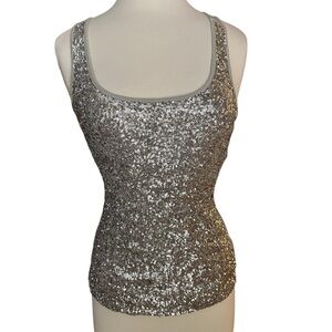 INC International Concepts Sparkling Silver Tank Top